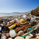 plastic waste on beach